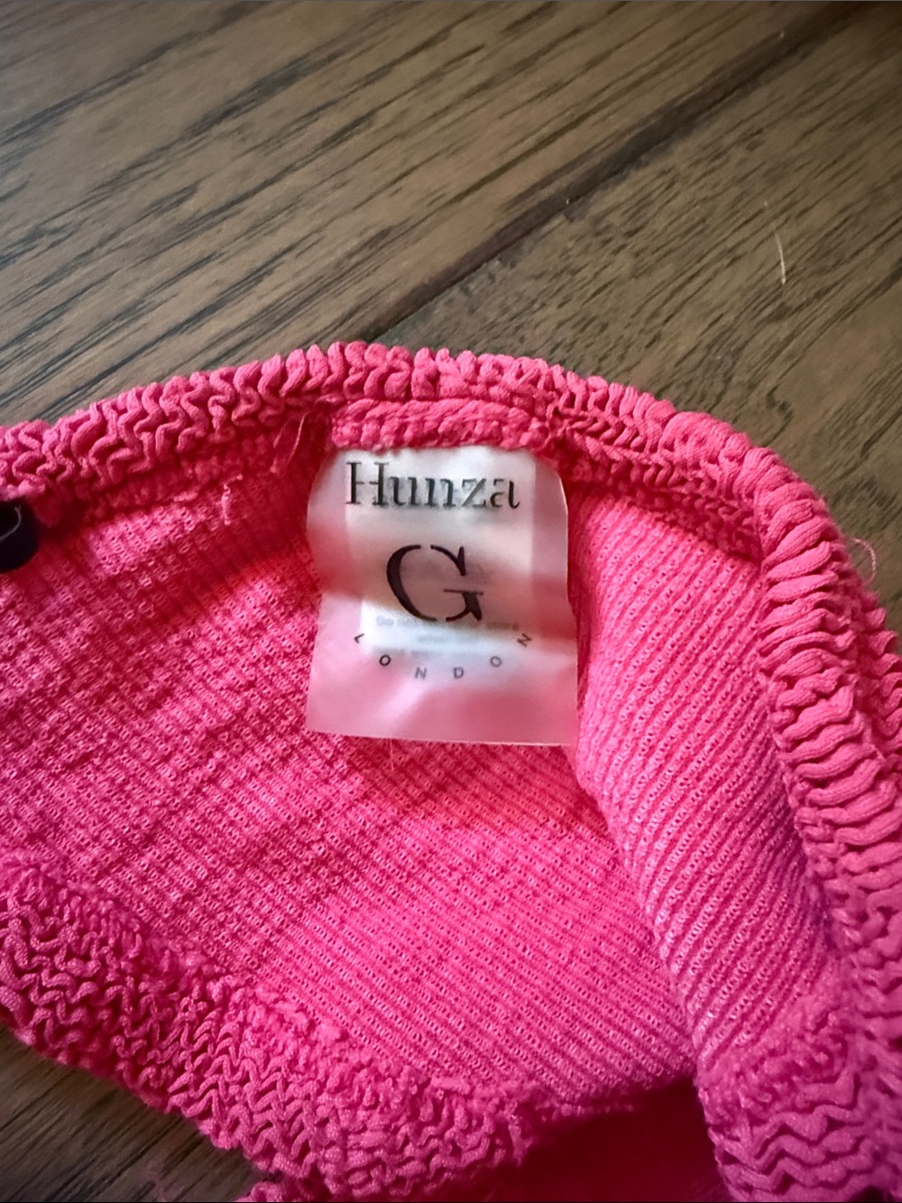 Hunza G Pink Textured Two-Piece Swim Set - Picture 3 of 4